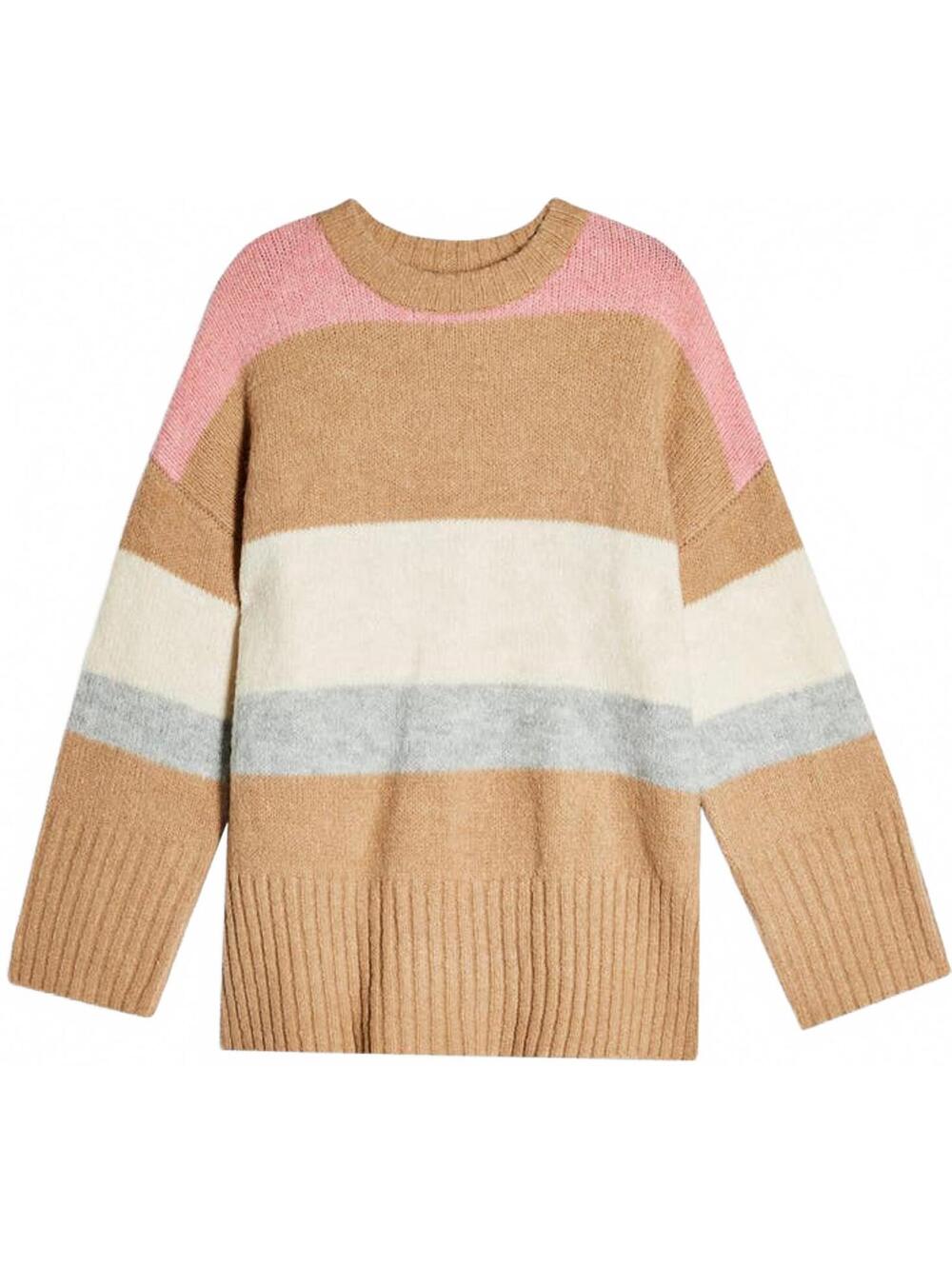 Topshop Oversized Fuzzy Striped Cozy Knit Sweater Size US 10-12 / UK 14 (XL)